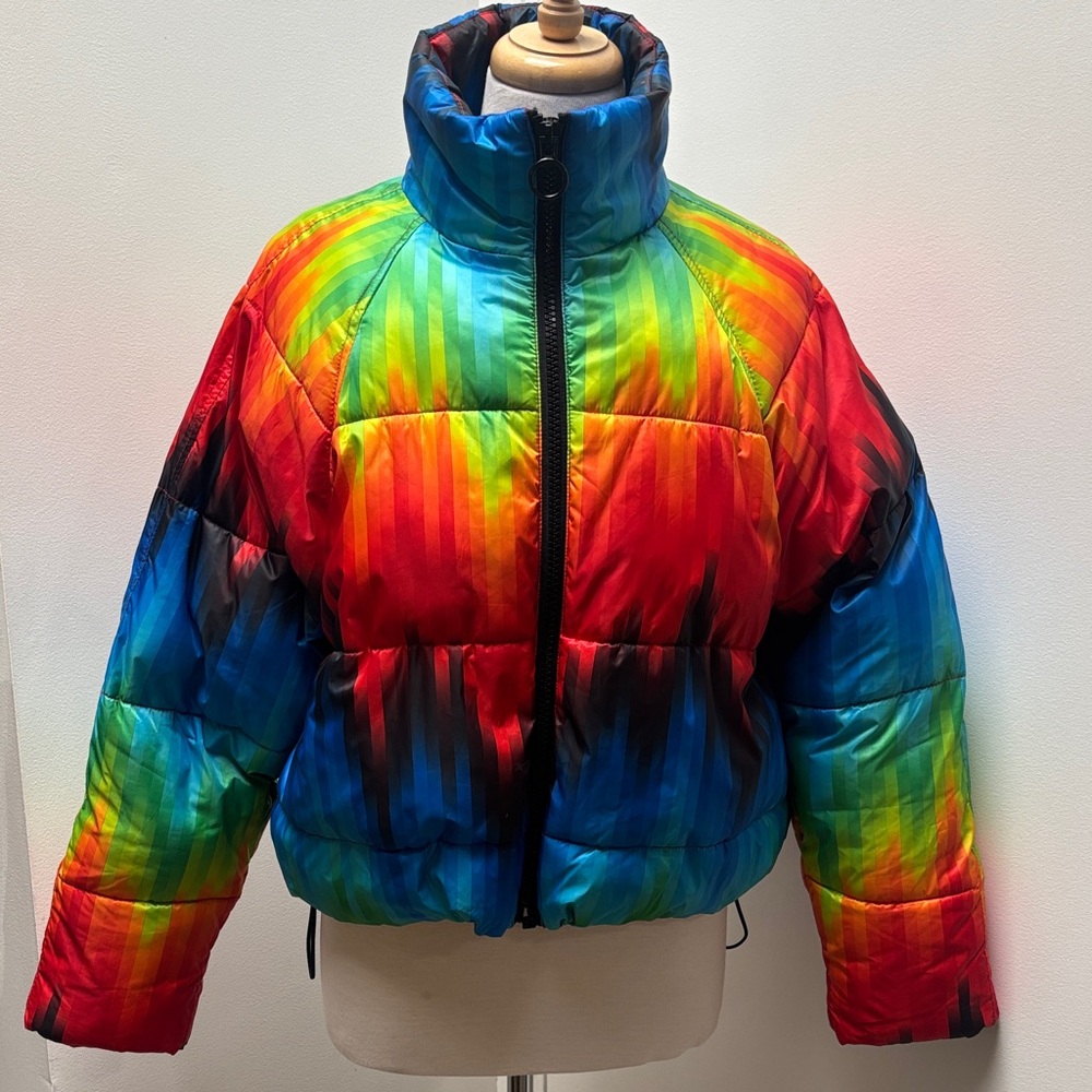TOPSHOP WOMENS MULTI-COLOR PUFFY JACKET